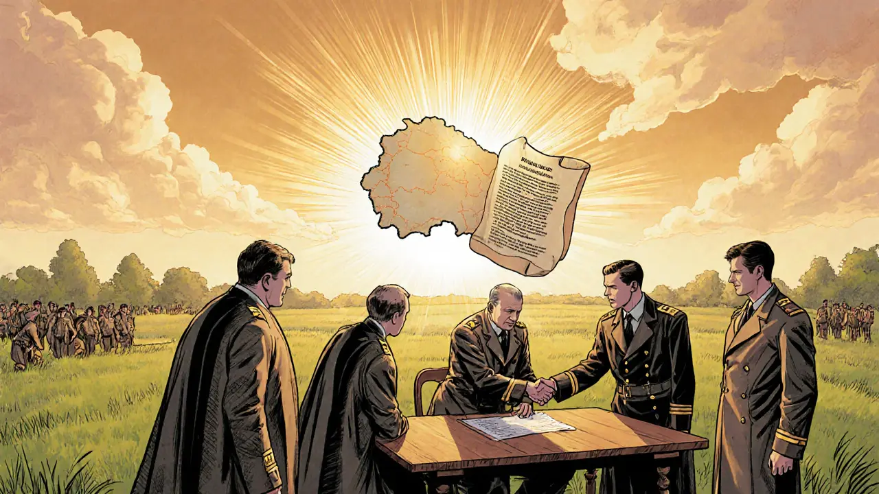 Zástupci organizací podepisují mírovou dohodu o jednotných etických standardech.