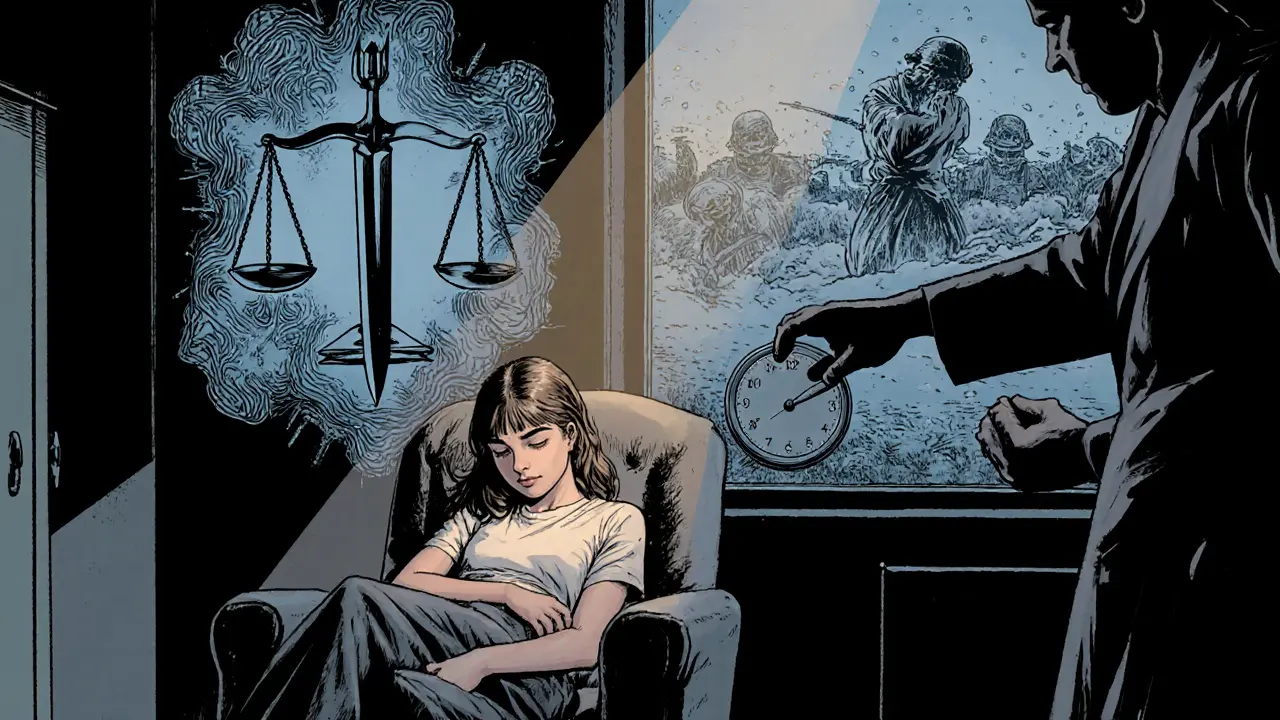 Terapeutka se snaží pomoci pacientce, zatímco její duševní boje vznikají jako duchové kolem nich.