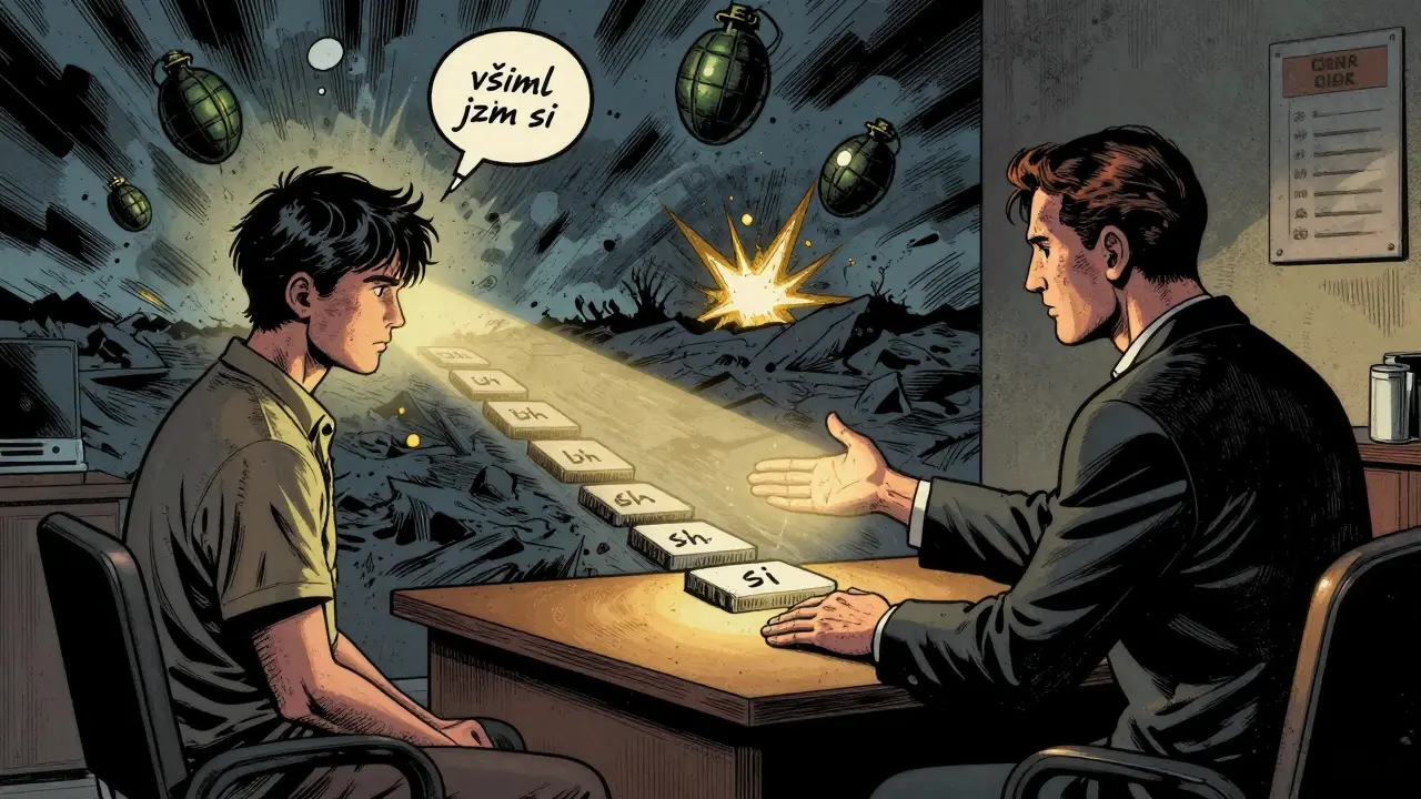 Terapeut pomáhá pacientovi s ADHD uklidnit bouřlivé myšlenky pomocí klidného vedení.