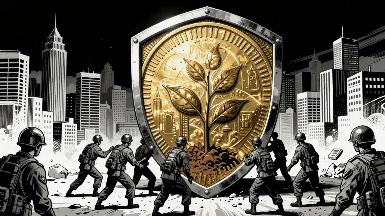 Mince se mění v ochranný štít chránící město před duševními poruchami.