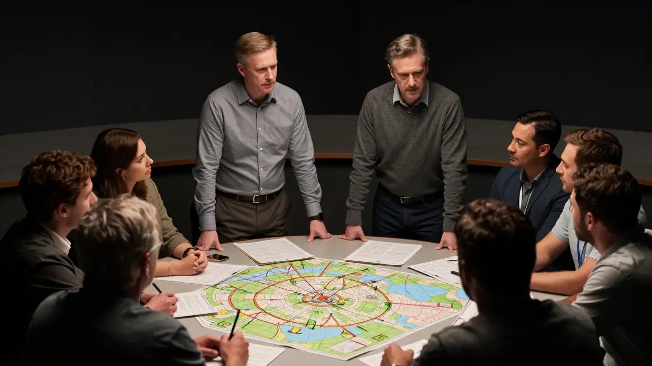 Facilitátoři vedou strategické setkání podpůrné sítě